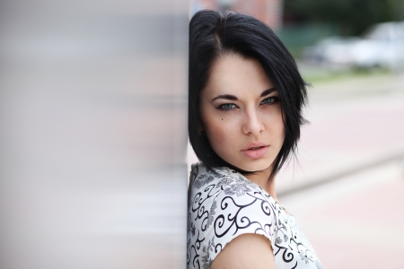 Beautiful young woman. Outdoor portrait の写真素材