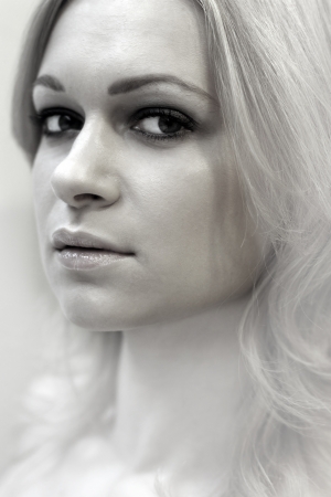 Portrait of young beautiful blond womanの写真素材