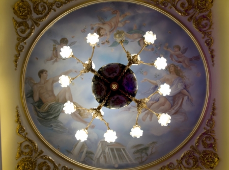 ceiling chandelier painting drawingの写真素材