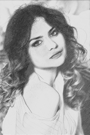 Portrait close up of young beautiful blonde woman, isolated on white backgroundの写真素材