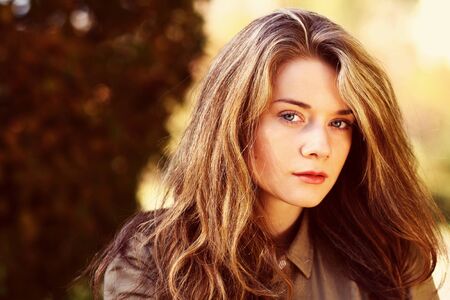 Beautiful young woman. Outdoor portraitの写真素材