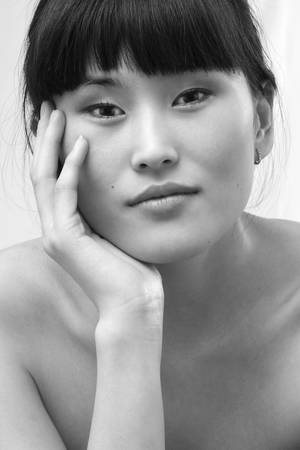 Portrait of beautiful asian young womanの写真素材