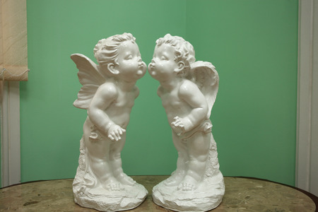 Couple Sculpture angelsの写真素材