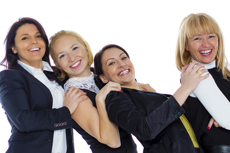 Group of four business women. Isolated on white backgroundの写真素材