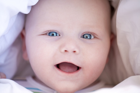 Closeup five month old baby boy
