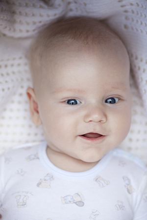 Cute three month old baby boy