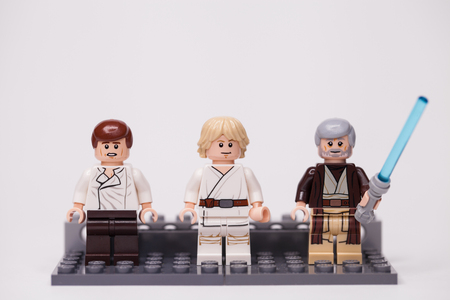 RUSSIA, May 16, 2018. Constructor Lego Star Wars. Various mini-figures from different episodes of the sagaのeditorial素材