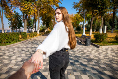 Back rear view brunette hair model, indoor