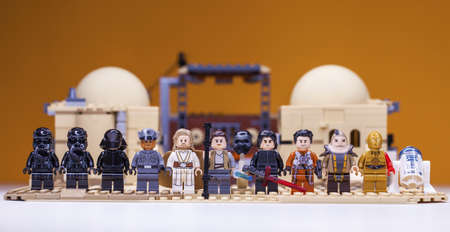 RUSSIA, SAMARA, FEBRUARY 15, 2020 - Lego Star Wars Minifigures Constructor. Jedi, Members of the...