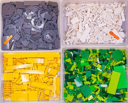 RUSSIA, SAMARA, NOVEMBER 20, 2021 - Lego constructor detailsのeditorial素材