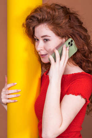 Close up portrait of a young beautiful red hair girlの写真素材
