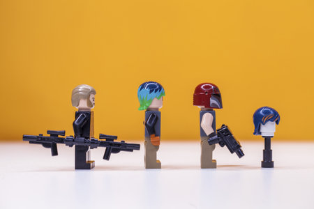RUSSIA, SAMARA, FEBRUARY 15, 2020 - Lego Star Wars Minifigures rebel squad