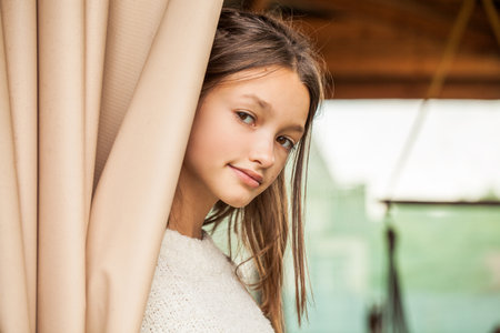 family time. Father and little daughter in autumn parkの写真素材