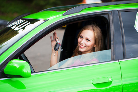 Close up portrait of young blonde womanの写真素材