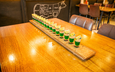 alcoholic drink set of tequila shots