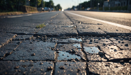 Country road after rain. Generative AIの素材