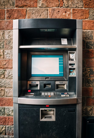 Image of an ATM without people. Generative AIの素材