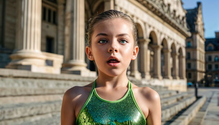 Portrait of a young beautiful girl. Generative AIの素材