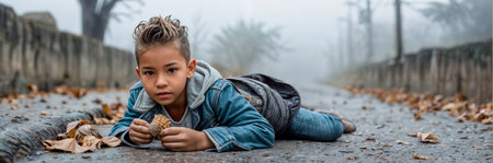 Portrait of a young beautiful boy. Generative AIの素材