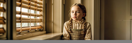 Portrait of a young beautiful girl. Generative AIの素材