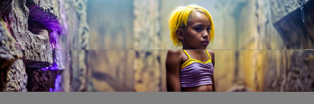 Portrait of a young beautiful girl. Generative AIの素材