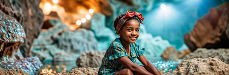 Portrait of a young beautiful girl. Generative AIの素材