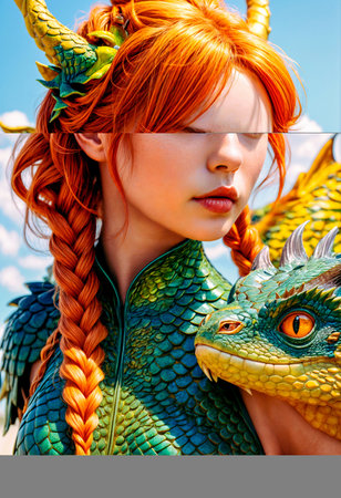 Close up portrait of a young beautiful woman. Generative AIの素材