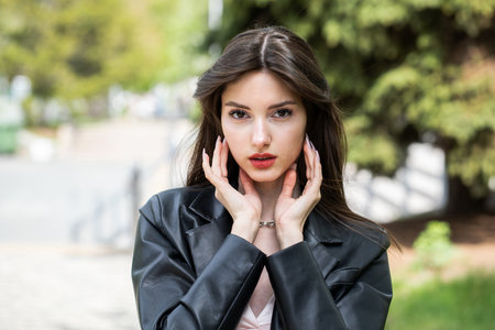 Close up portrait of a young beautiful woman, summer outdoor