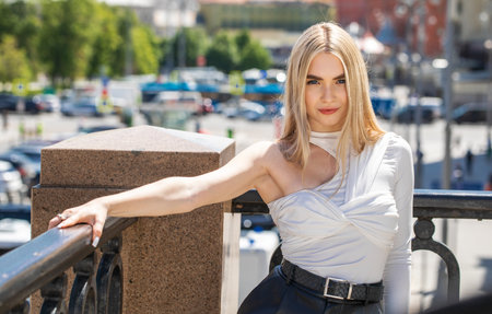 Portrait of a young beautiful womanの写真素材