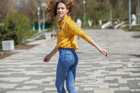 Portrait of a young beautiful womanの写真素材