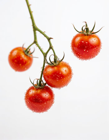 Cherry tomatoes, isolated on white background. Generative AIの素材