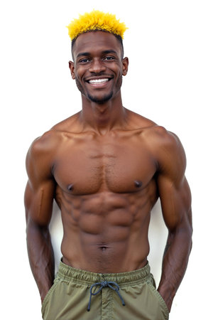 Happy portrait of a young sexy man. Generative AIの素材