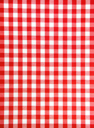 red and white checkered fabric as background textureの写真素材