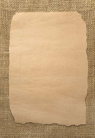 torn piece of paper for message or note on white backdropの写真素材