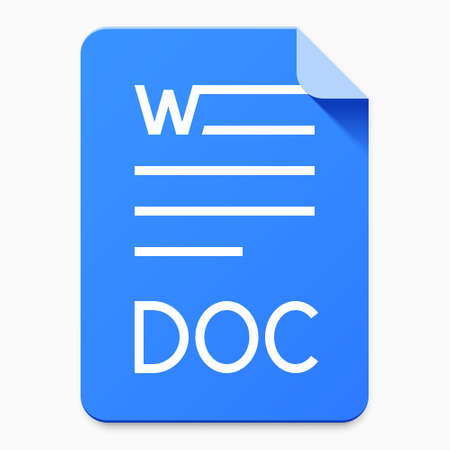 DOC file type user interface icon for cloud data storage service / website / application design....