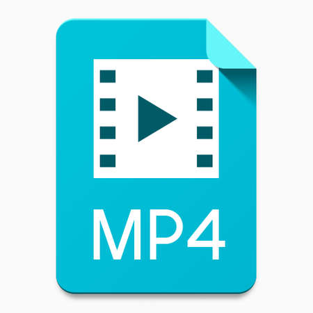 Flat material design MP4 file type icon. Graphical user interface element for applications, websites &amp; data servicesのイラスト素材