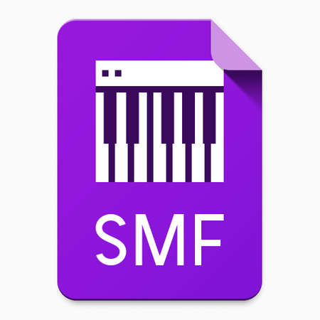 Flat material design SMF file type icon. Graphical user interface element for applications, websites &amp; data servicesのイラスト素材