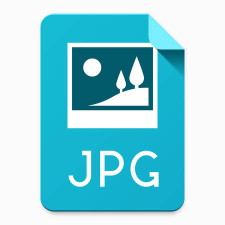 Flat material design JPG file type icon. Graphical user interface element for applications, websites &amp; data servicesのイラスト素材