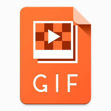 Flat material design GIF file type icon. Graphical user interface element for applications, websites...