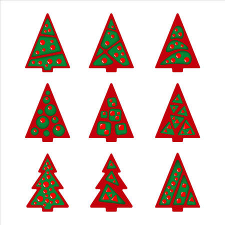 Vector image of Christmas trees as iconsのイラスト素材