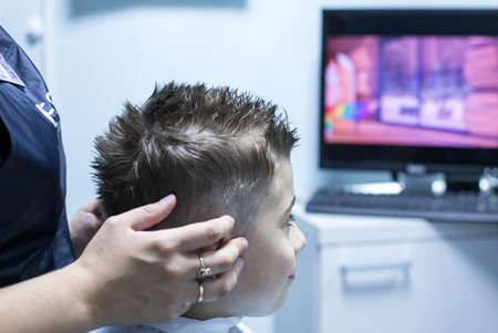 Stylish mens hairstyle, photo for a beauty salon