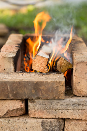 The fire of the hearth, comfort and warmth in the surest silenceの写真素材