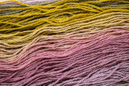 Beautiful yarn made from natural threads, colored threads for weaving and knitting