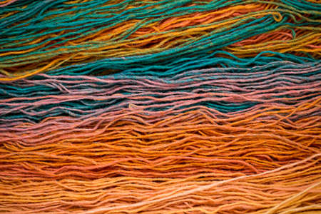 Beautiful yarn made from natural threads, colored threads for weaving and knitting