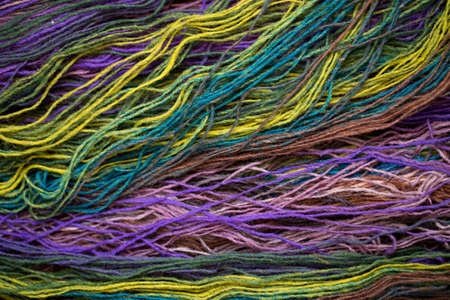 Beautiful yarn made from natural threads, colored threads for weaving and knitting