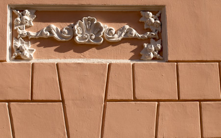 Elements of architectural decorations of old buildingsの写真素材