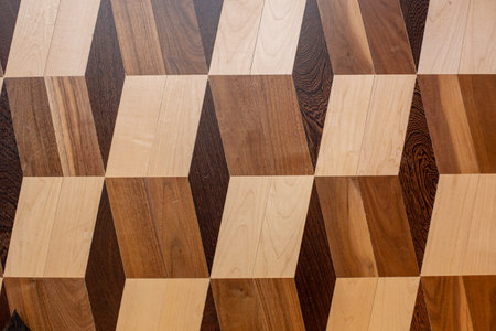 Classic parquet, lacquered wooden floor in string style