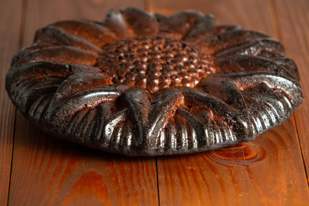 Delicious homemade cakes, a simple pie made from flour and jamの写真素材