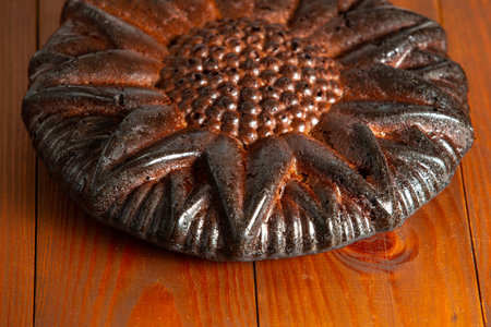 Homemade cakes, delicious pie with sweet fillingの写真素材