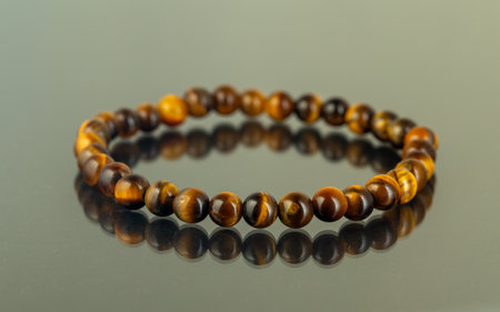 Jewelry made of natural stone and minerals, wrist braceletの写真素材